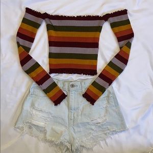 Adorable 70s style long sleeve tube top